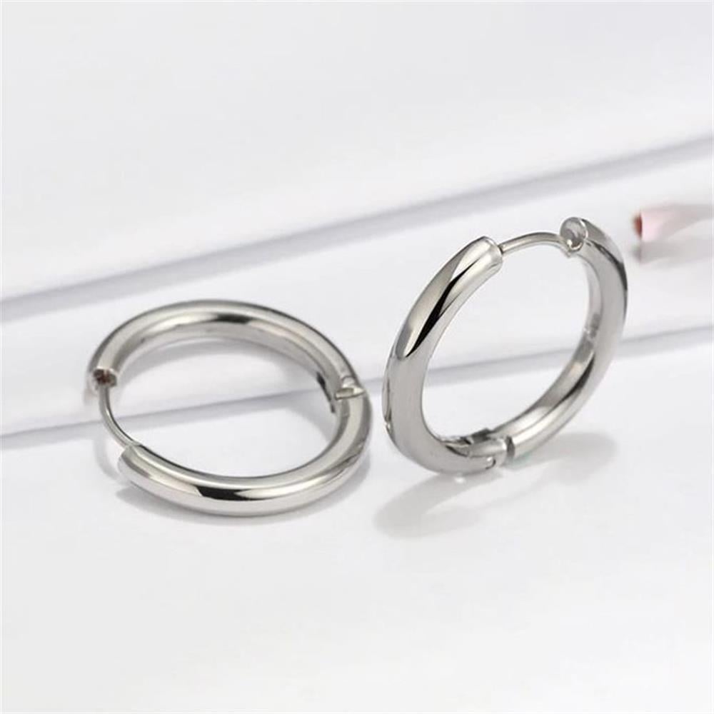 Silver Basic Şık Halka Küpe