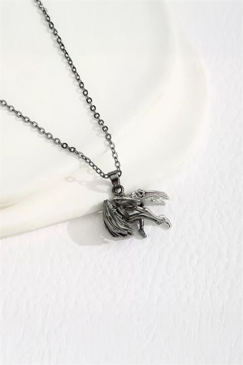 Silver Mythological Love Angel Gotik Kolye