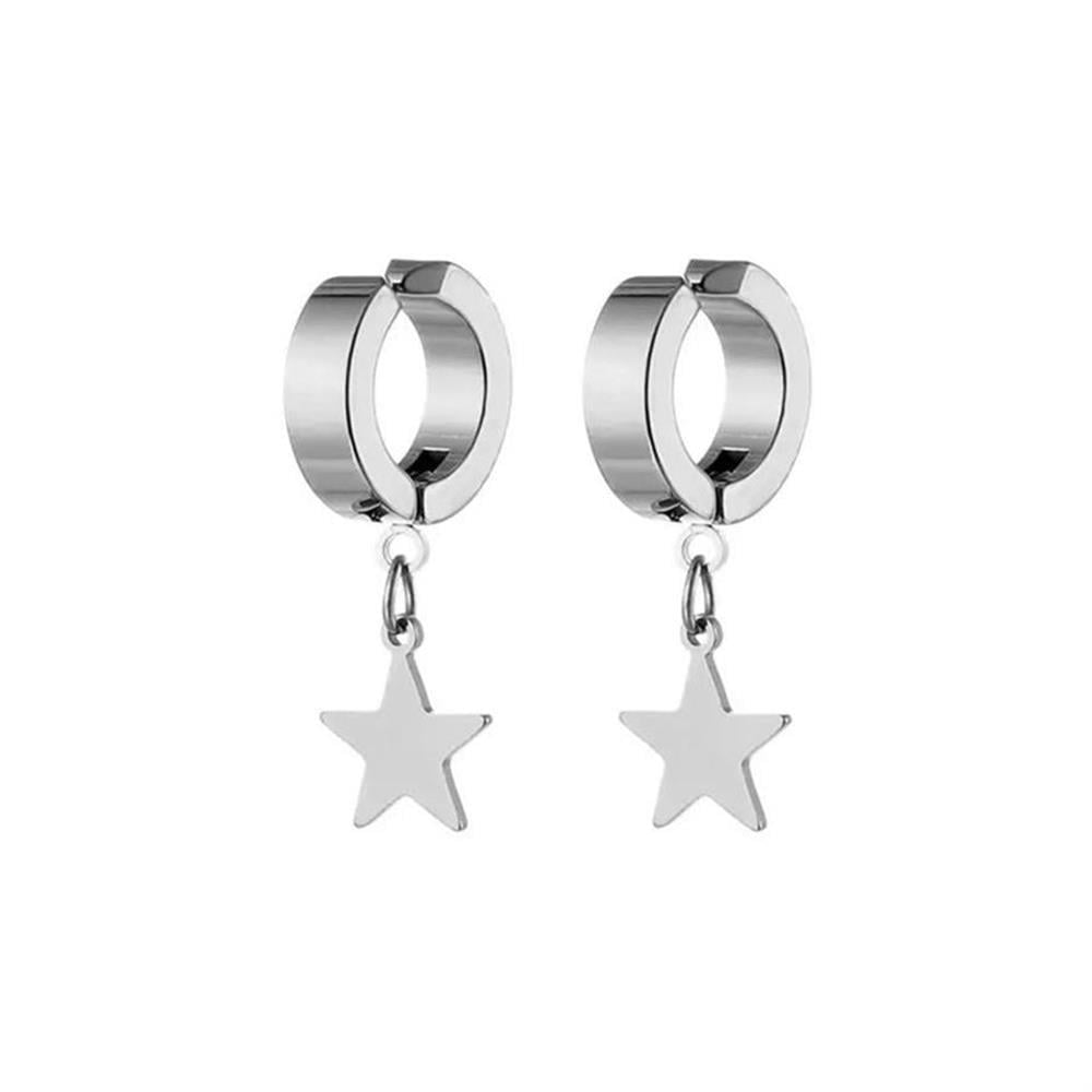 Silver Sallantılı Yıldız Çift Küpe