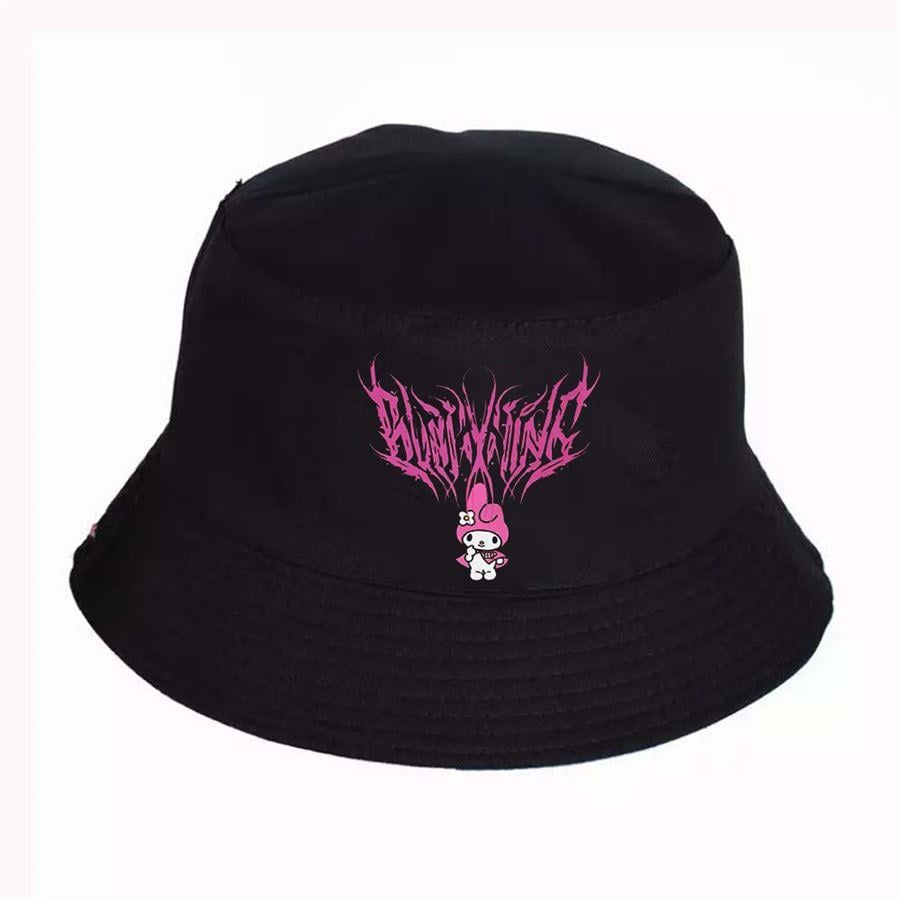 Siyah Anime My Melody - Sanrio Bucket Şapka