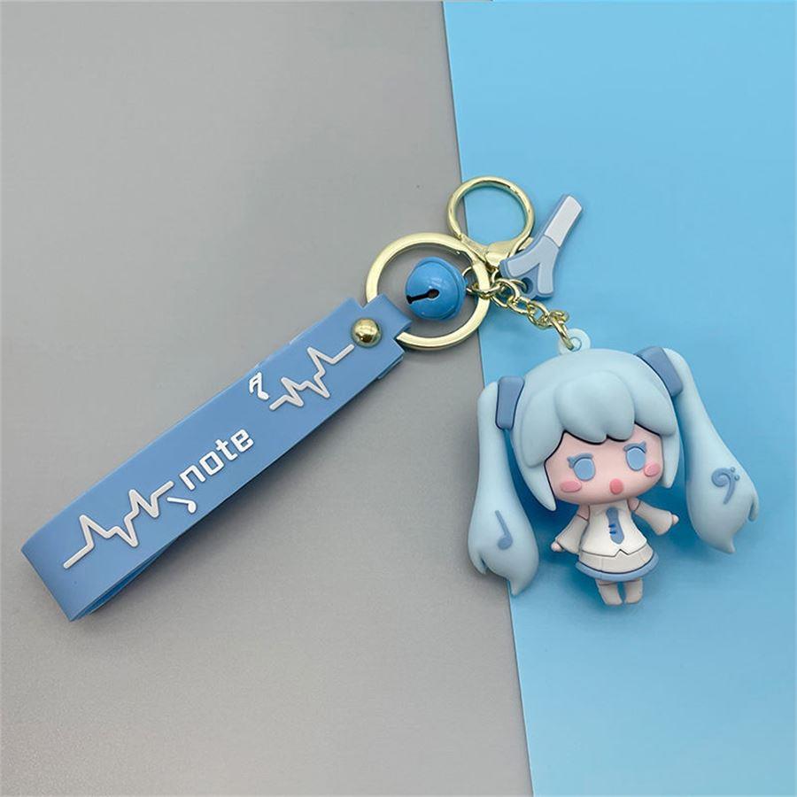 Yeni Mavi Anime Hatsune Miku Silikon Anahtarlık