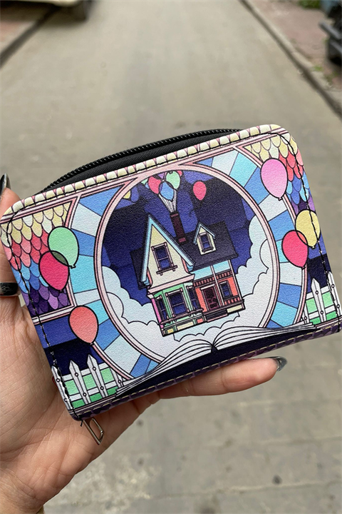 Yukarı Bak Vitray Art Kısa Cüzdan