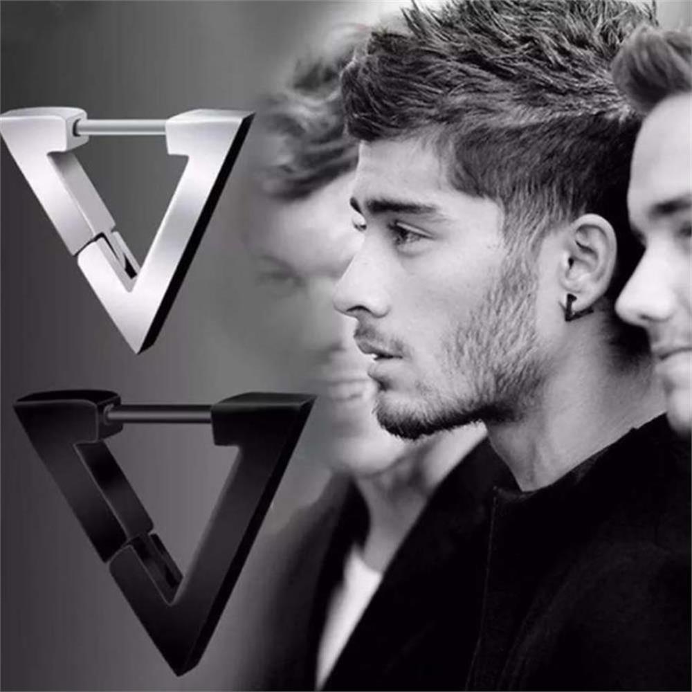 Zayn Malik Üçgen Çift Gri Küpe