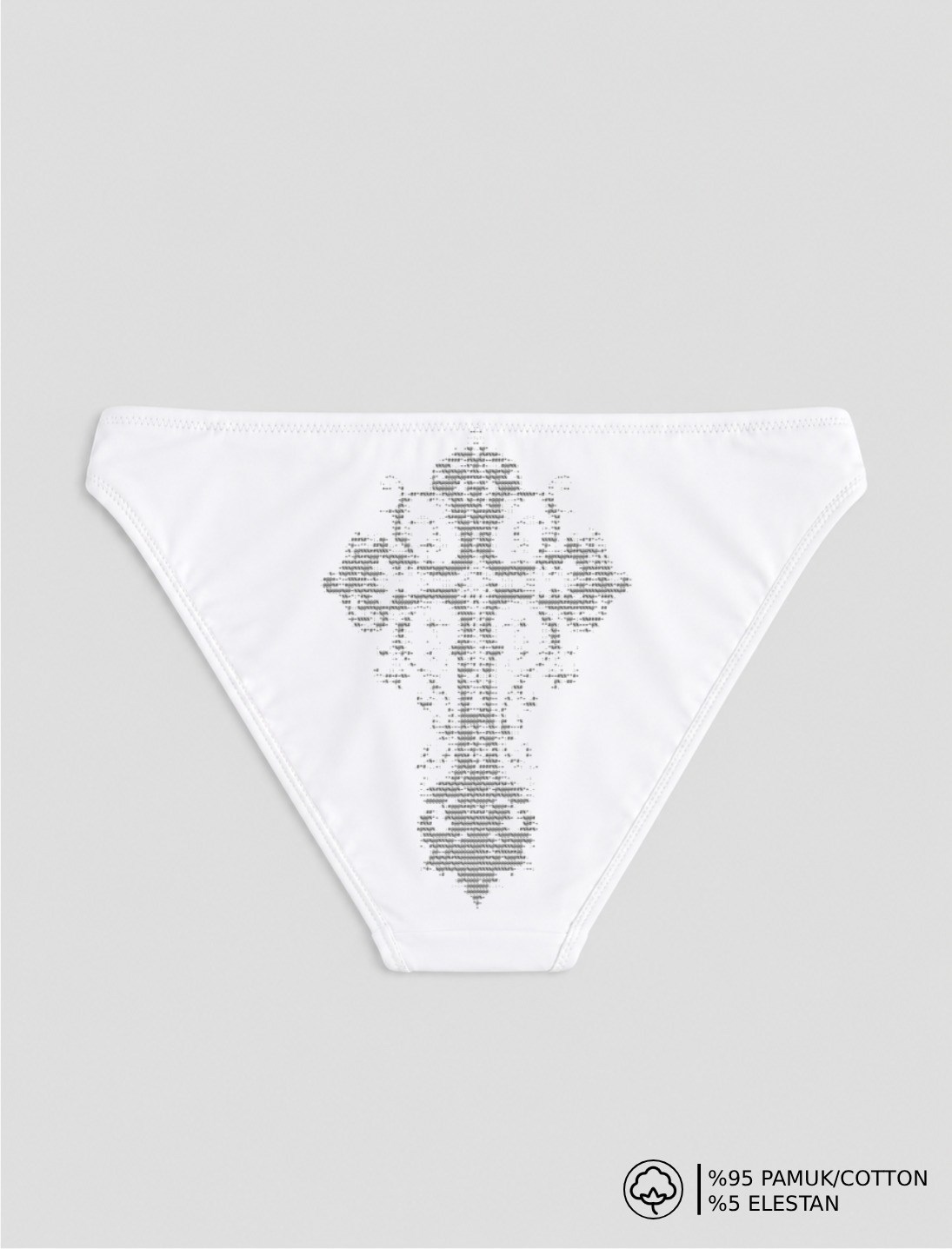 Beyaz Haç Baskılı Bikini Kalıp Külot
