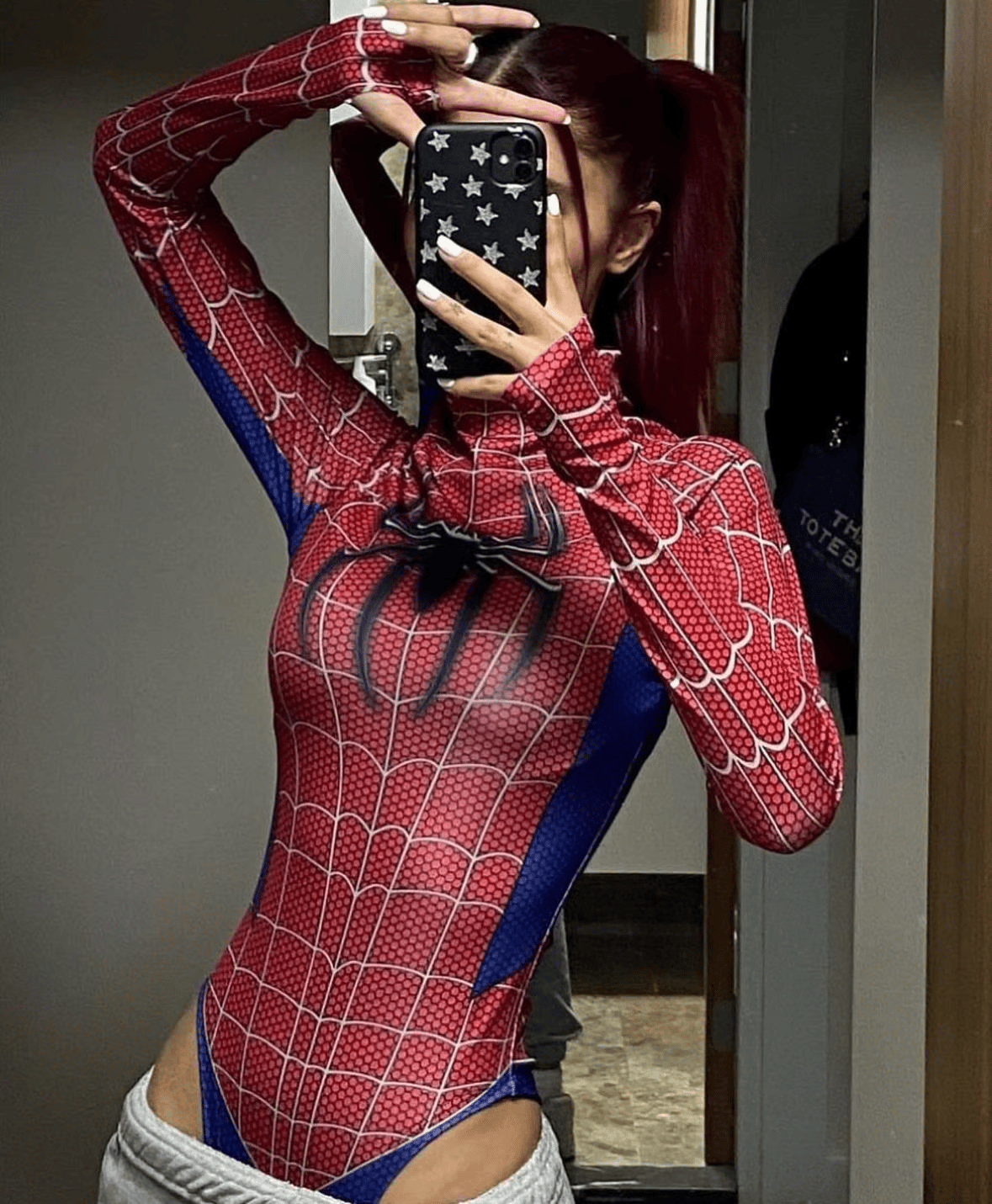 Kırmızı Spider Çıtçıtlı Uzun Kollu Body