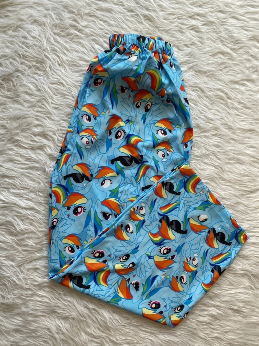 Mavi My Little Pony Rainbow Dash Desenli Şık Alt Pijama 