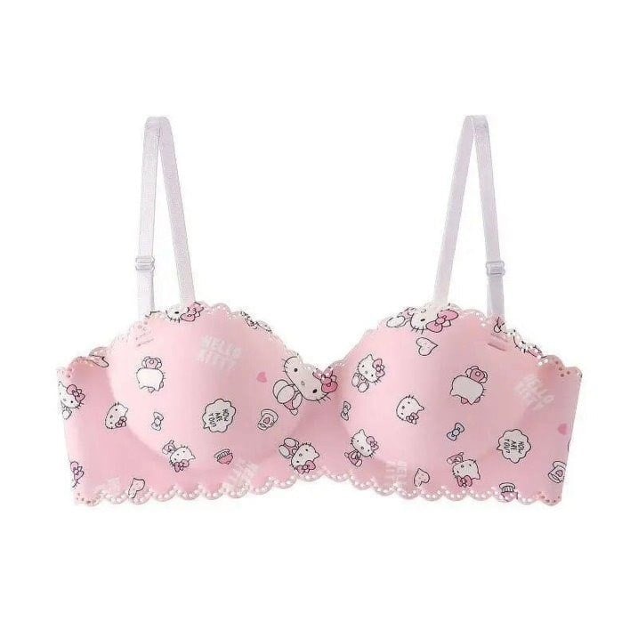 Pembe Lazer Kesim Yarım Dolgulu Hello Kitty Sütyen