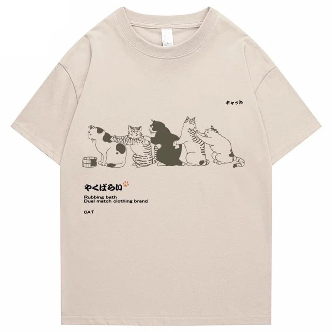 Rubbing Bath Cats Bej (Unisex) T-Shirt