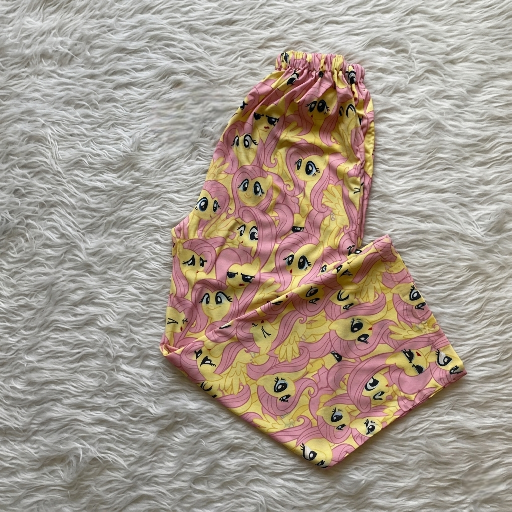 Sarı My Little Pony Fluttershy Desenli Şık Alt Pijama