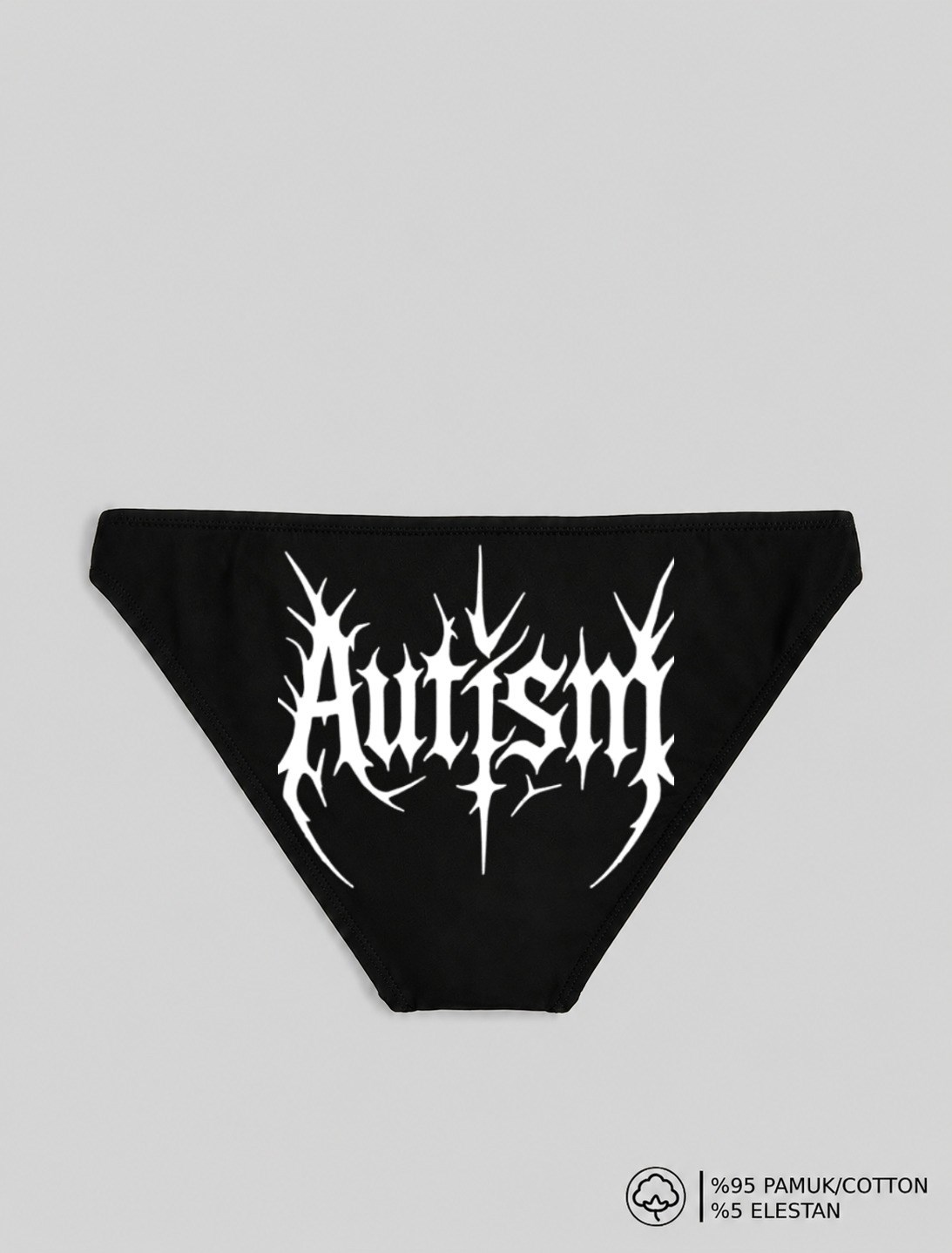 Siyah Autİsm Baskılı Bikini Kalıp Külot