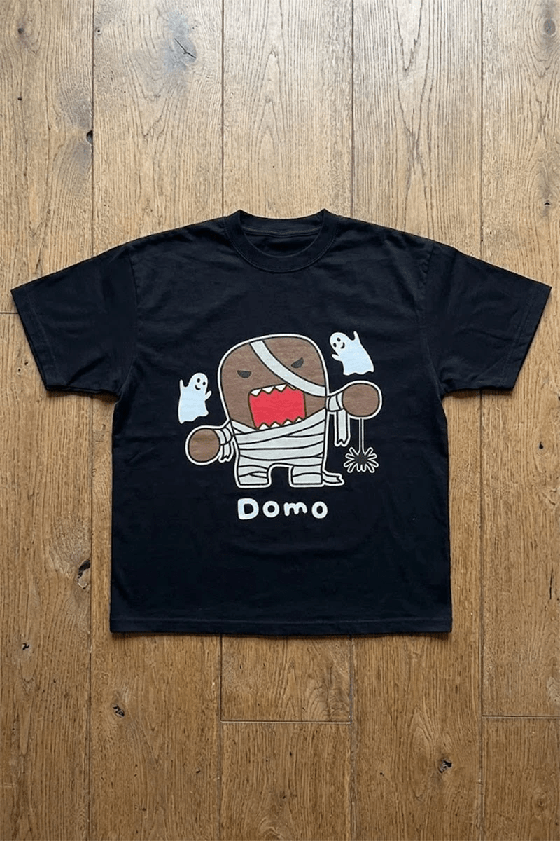 Siyah Mummy Domo Kun Anime Unisex T-Shirt