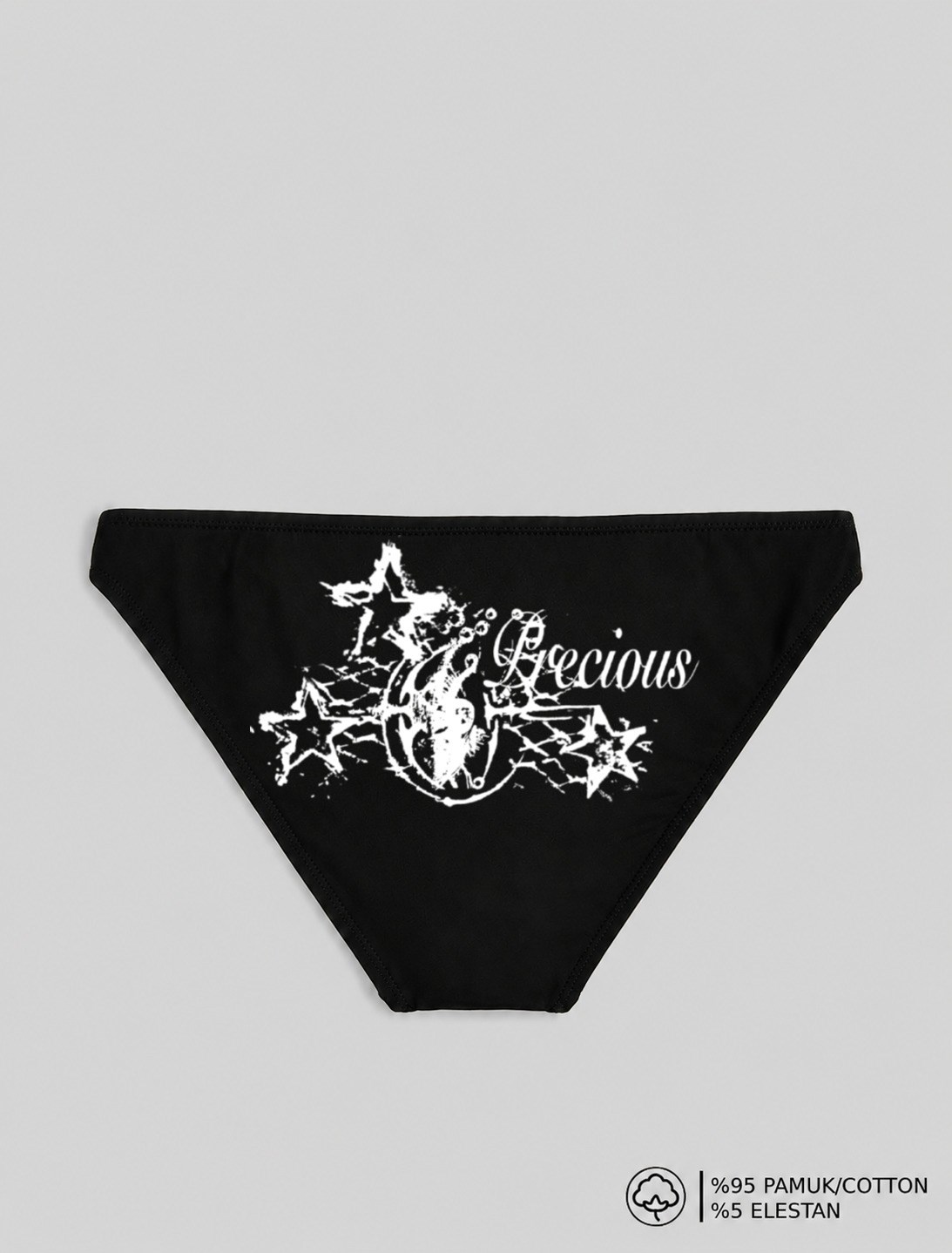Siyah Precious Baskılı Bikini Kalıp Külot