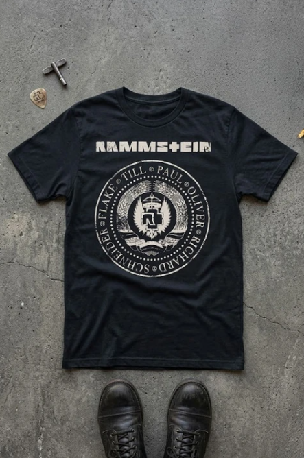 Siyah Ramstein Band Y2K Unisex T-Shirt