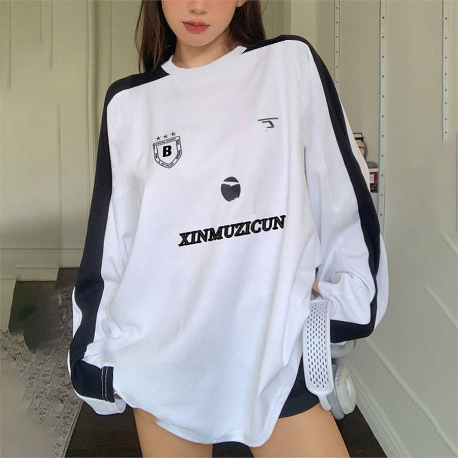 Siyah Şeritli Beyaz İNCE KUMAŞ Xinmuzicun College (Unisex) Uzun Kollu