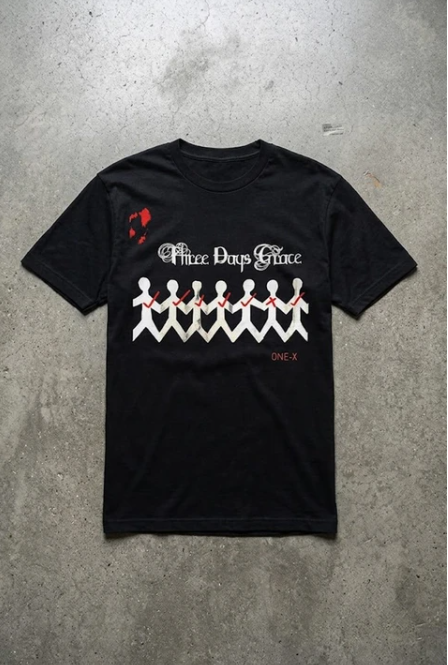 Siyah Three Days Grace One-X Unisex Y2K T-Shirt