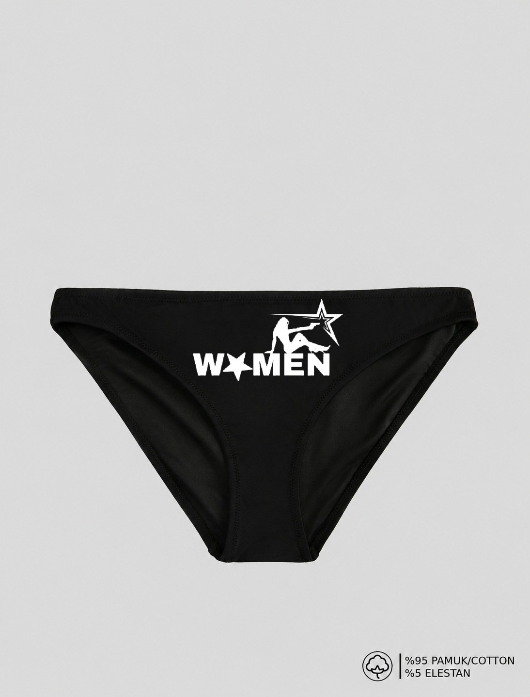 Siyah Women Baskılı Bikini Kalıp Külot