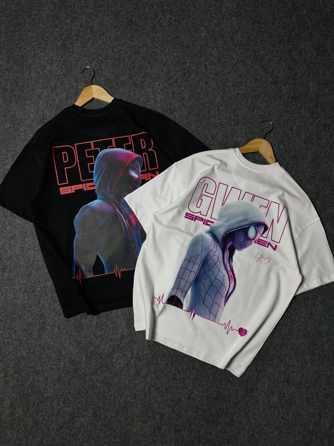 Spider- Man Couple Peter ve Gwen T-Shirt