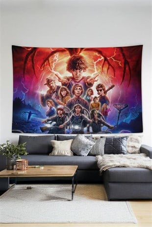 70 X 100 Cm Stranger Things Karakterleri Duvar Halısı