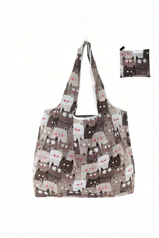 Cats Polyester Katlanabilir Bez Çanta