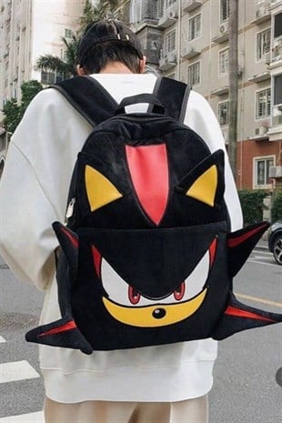 Siyah Shadow Sonic Unisex Sırt Çantası