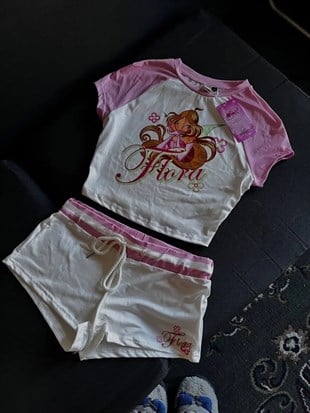 Flora Dream Pembe Şortlu Takım