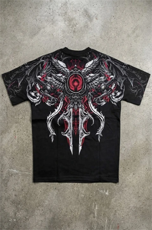 Siyah Dark Fantasy Gotik Y2K Unsiex T-Shirt