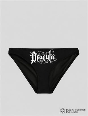 Siyah Dracula Baskılı Bikini Kalıp Külot