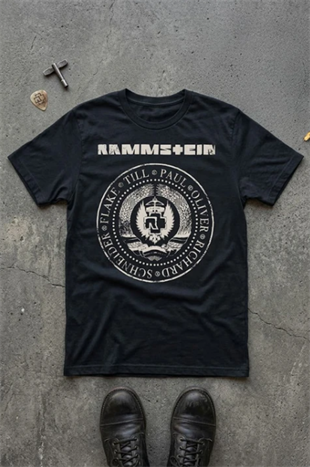 Siyah Ramstein Band Y2K Unisex T-Shirt