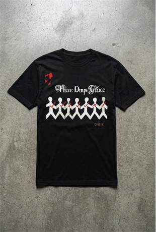 Siyah Three Days Grace One-X Unisex Y2K T-Shirt