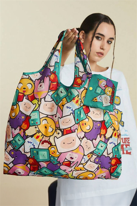 Adventure Time Characters Polyester Katlanabilir Bez Çanta