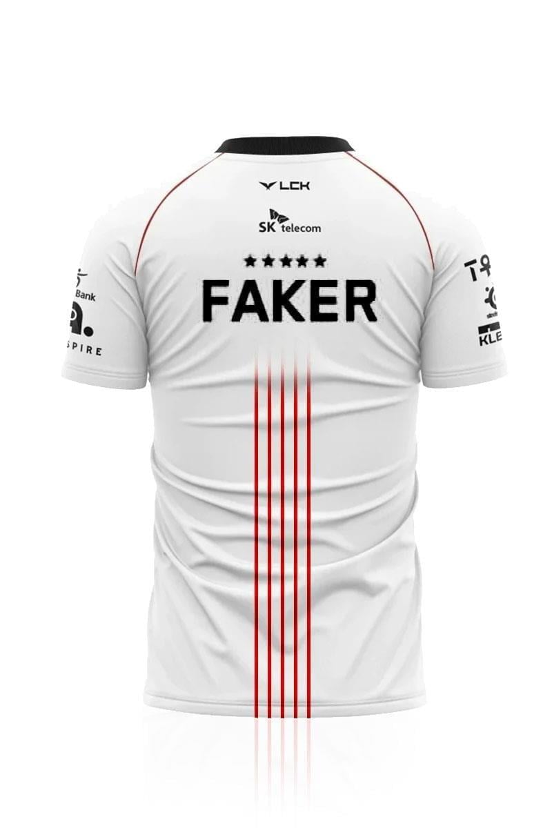 Beyaz Faker 2024 T1 Championship Team Jersey E-sports Forma Unisex