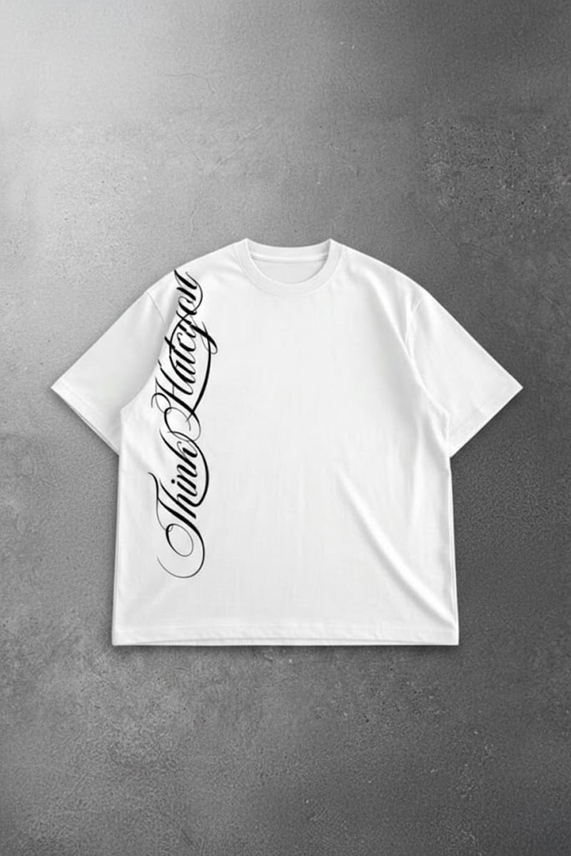 Beyaz Gotik Think Halcyon Y2K Unisex T-Shirt