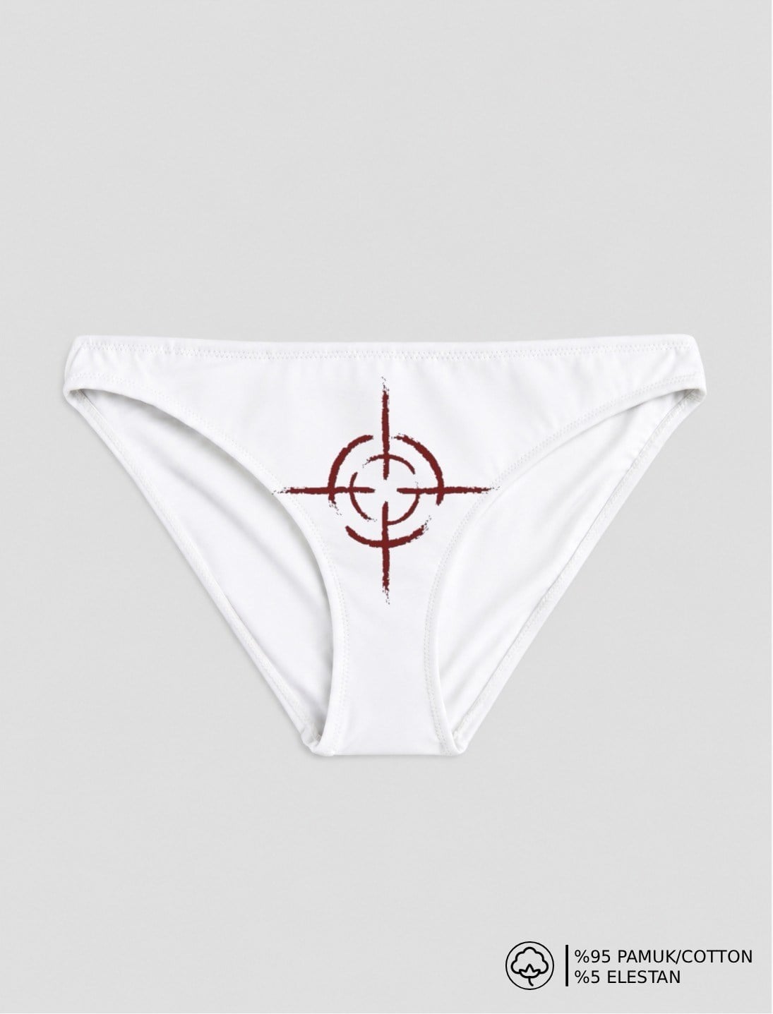 Beyaz One Shoot Baskılı Bikini Kalıp Külot