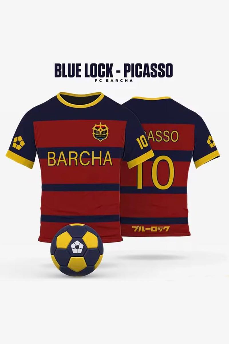 Bordo Lacivert Anime Blue Lock 10 Picasso Forma Unisex T-shirt