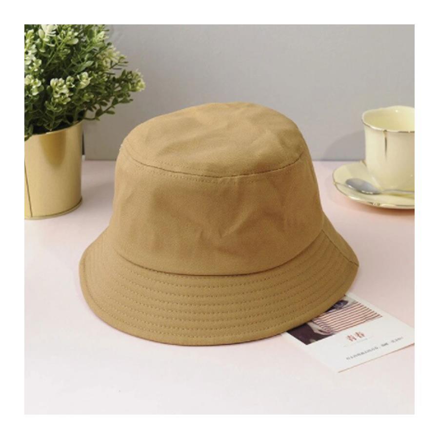 Düz Koyu Bej Bucket Şapka