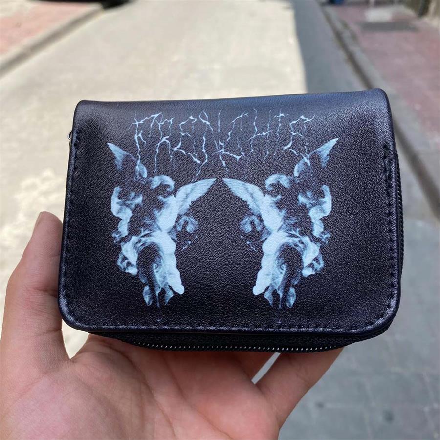 Frenchie Angel Siyah Kısa Cüzdan