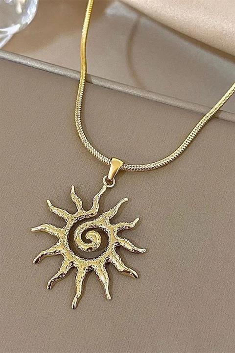 Gold Sun Sarmal Kolye
