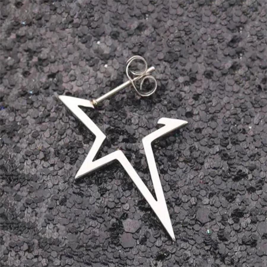 Gri Comet Star Tekli Küpe