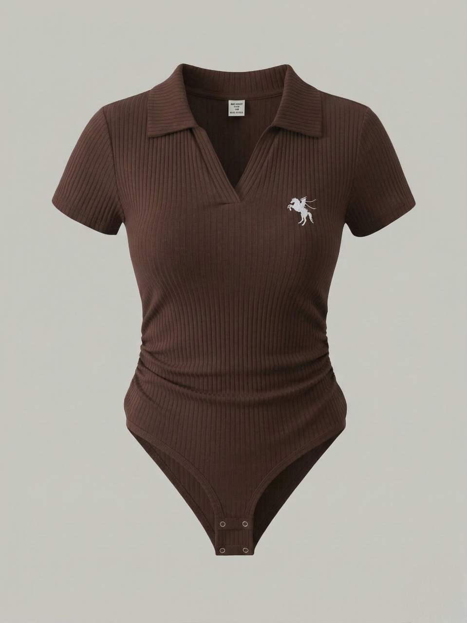Kahverengi Polo Yaka Fitilli Likralı Premium Zıbın