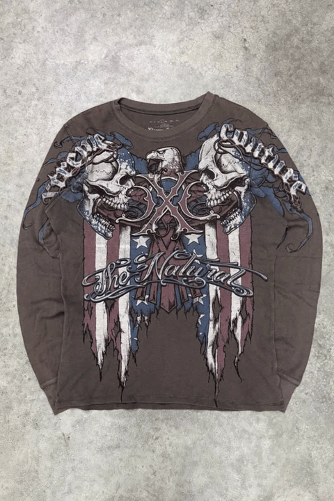 Kahverengi Xtreme Couture Eagle USA Unisex Sweatshirt