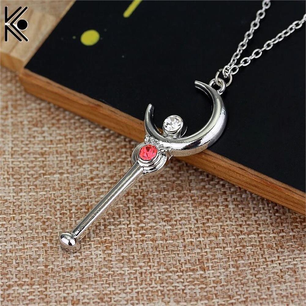 Kırmızı Anime Sailor Moon And Star Diamond Zincirli Kolye