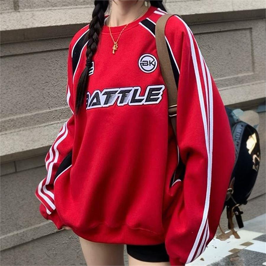 Kırmızı Battle Şeritli (Unisex) Sweatshirt