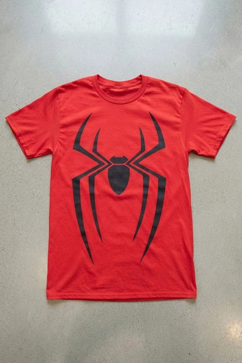 Kırmızı Spider Gotik Y2K Unisex T-Shirt