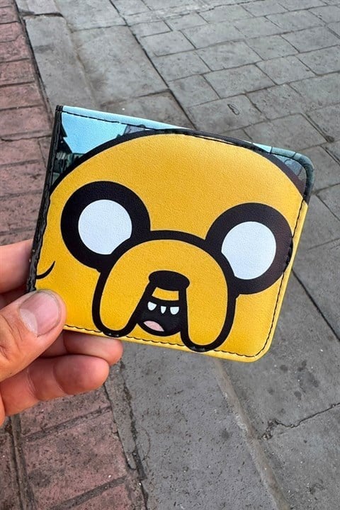 Mavi Adventure Time Finn And Jack Face Erkek Cüzdan