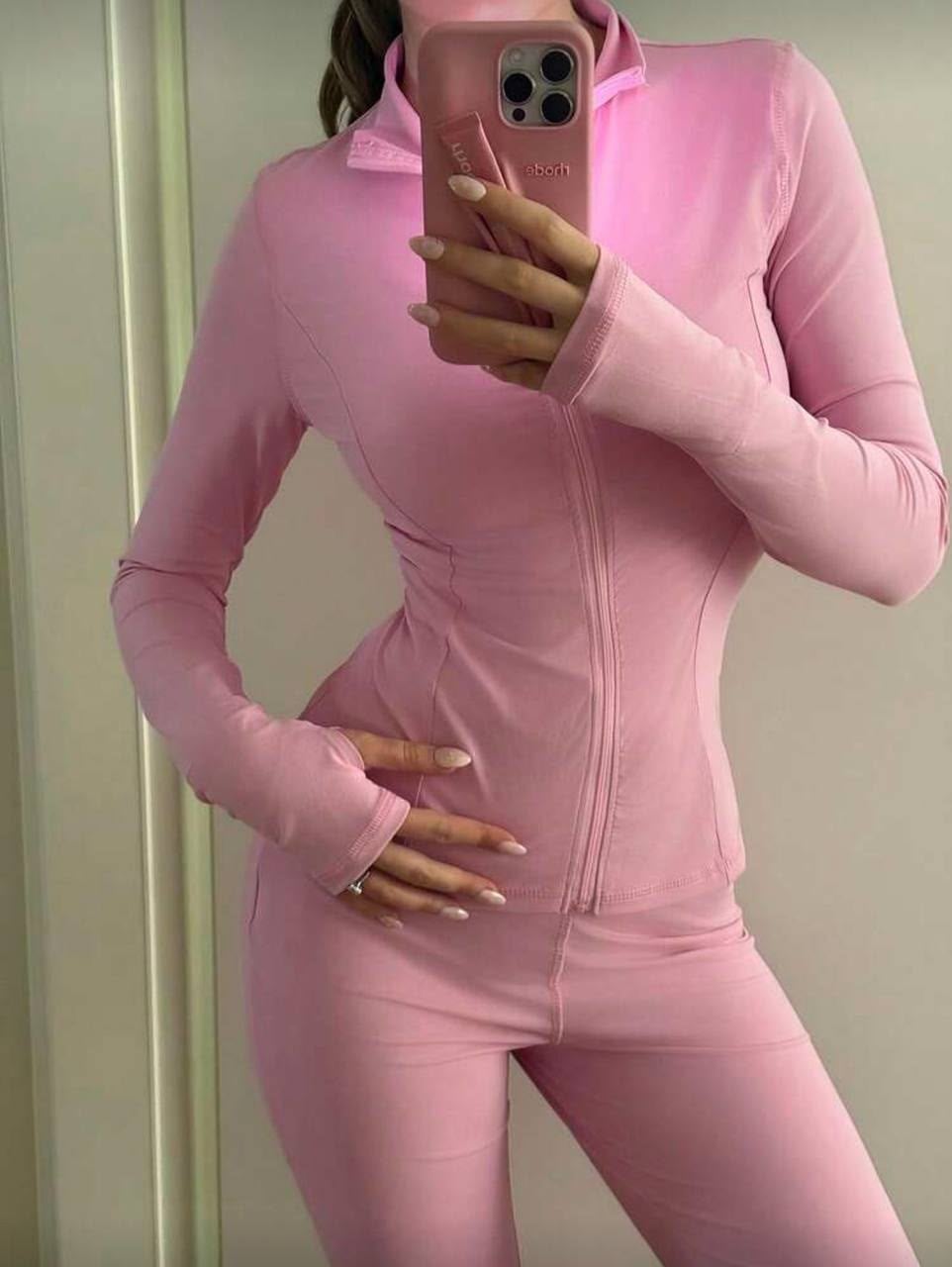 Pembe Combo Fermuarlı Tech Spor Takım