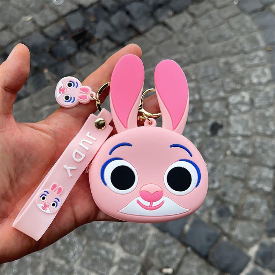 Pembe Sanrio Judy Rabbit Silikon Bozuk Para Cüzdanı