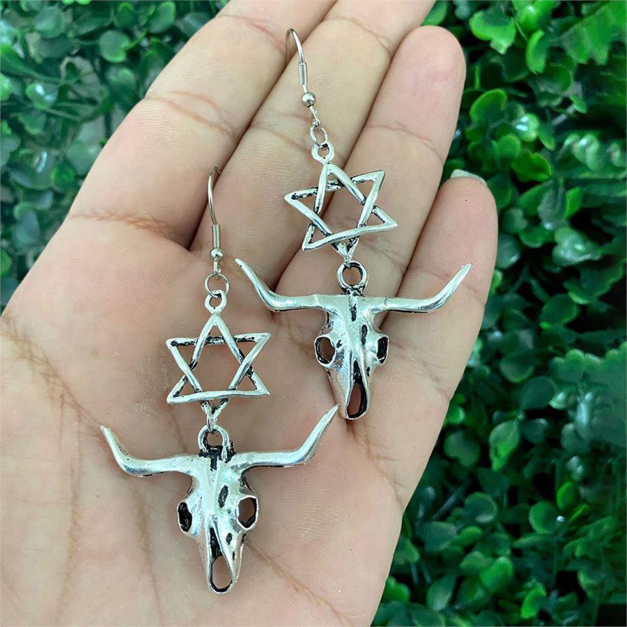 Pentagram Goat Skull Küpe