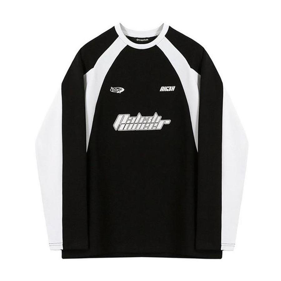 Retro Beyaz Şeritli Siyah Pioneer (Unisex) Uzun Kollu