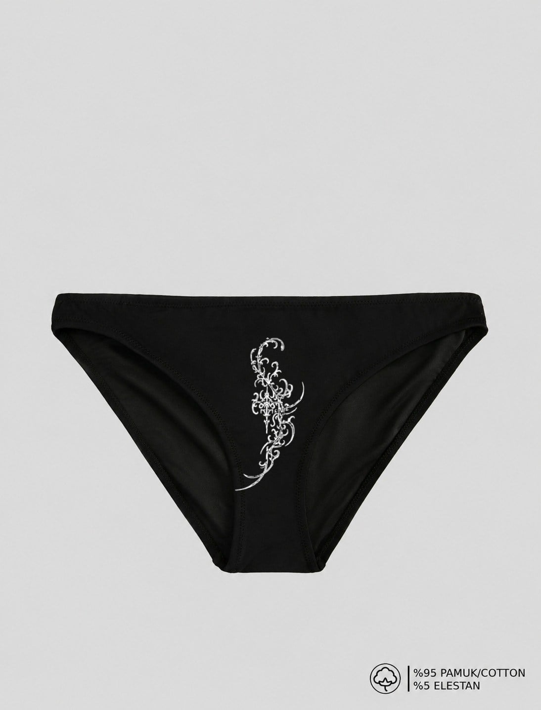 Siyah Arrow Baskılı Bikini Kalıp Külot