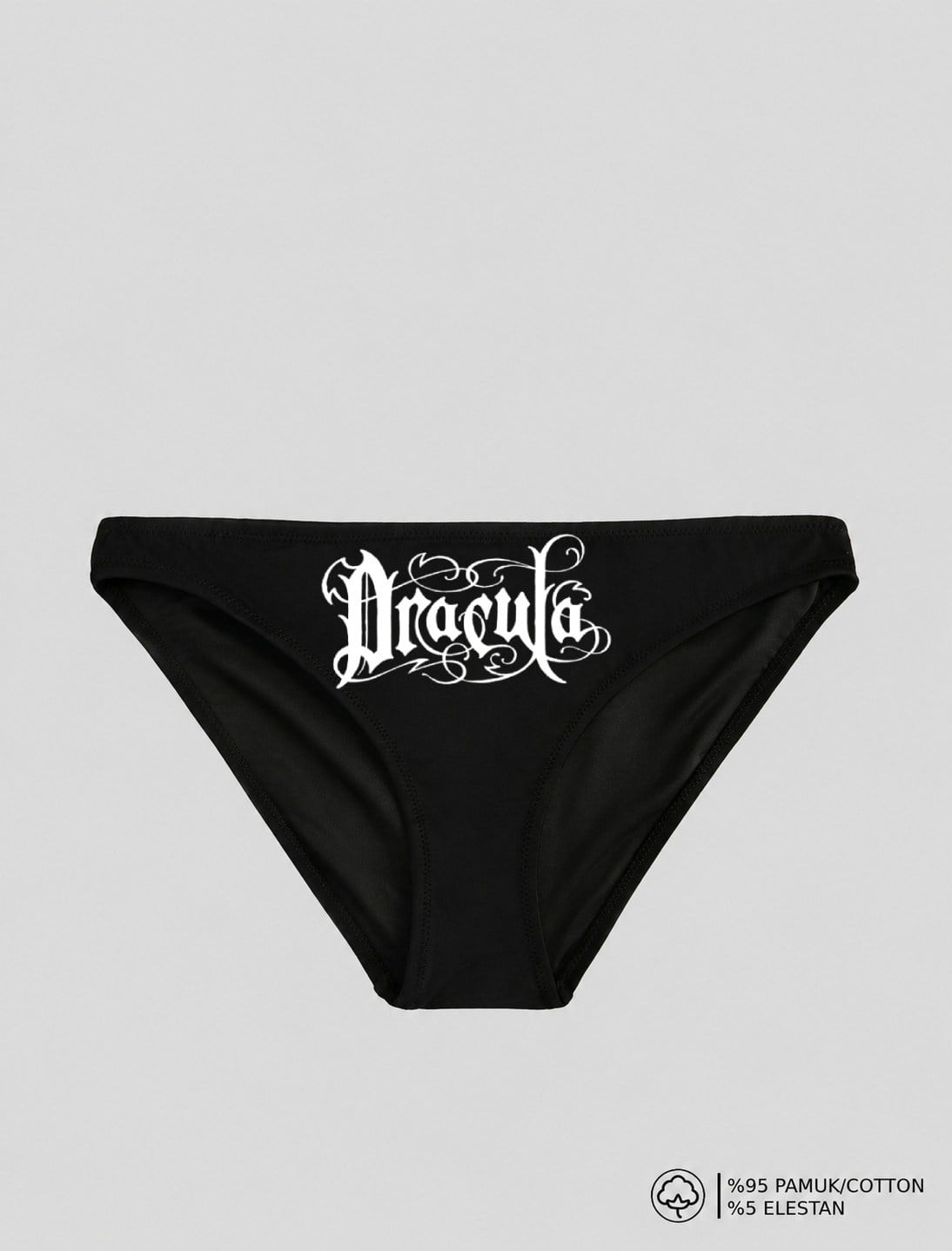 Siyah Dracula Baskılı Bikini Kalıp Külot